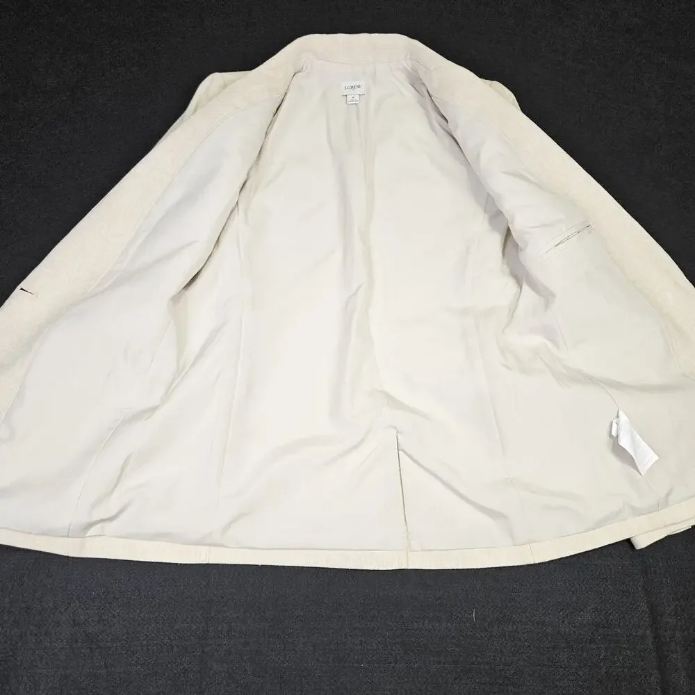 J.Crew Linen Cotton Holland Blazer Womens 4 Crosshatch Beige Career Jacket AL221 - Picture 11 of 16